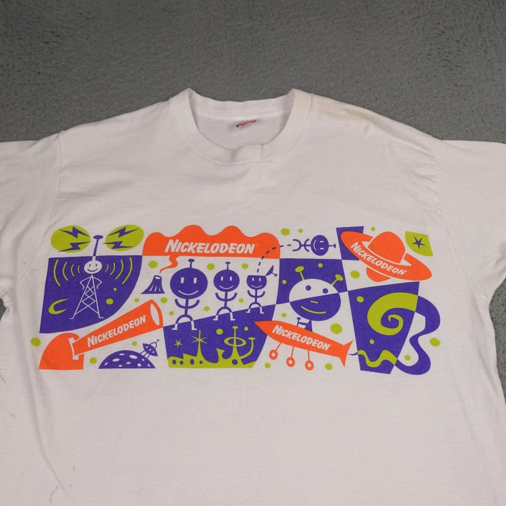 Fruit Of The Loom VINTAGE Nickelodeon Box Logo Shirt Mens XL White 90s Graphic Made In USA Size US XL / EU 56 / 4 - 4 Thumbnail