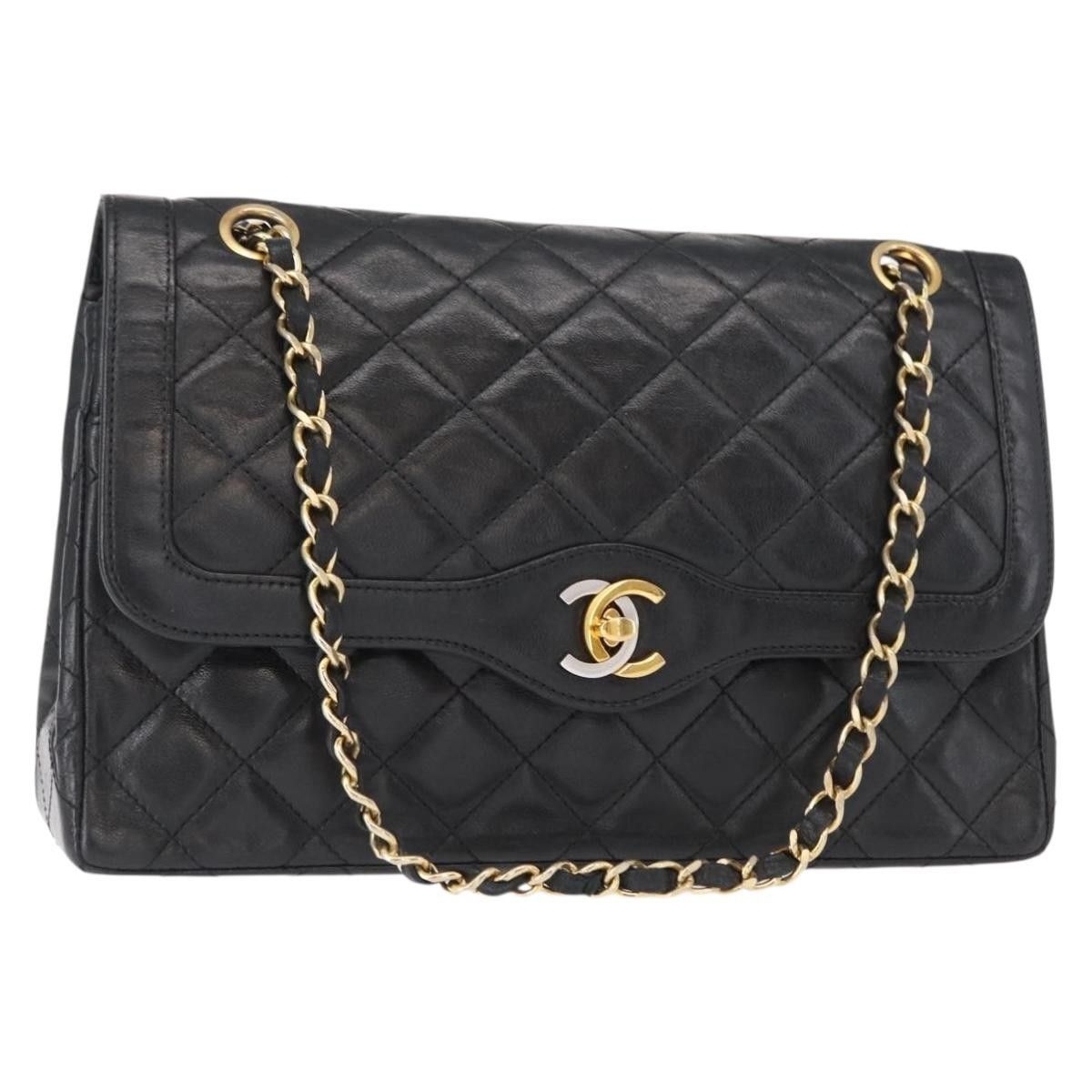 Chanel Chanel Vintage Two Tone CC Flap Bag Quilted Lambskin Size ONE SIZE - 1 Thumbnail