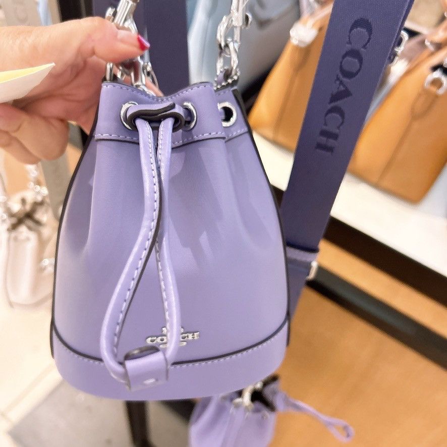 image of NWT Coach Mini Bucket Bag Cr144 in Silver/Light Violet, Women's
