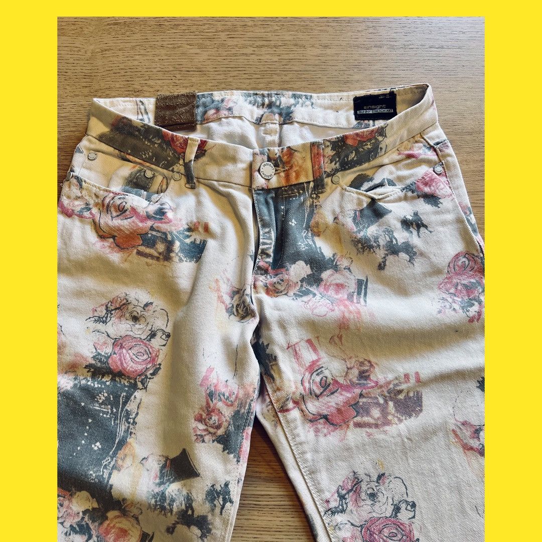 Insight Insight Skinny Stretch Art Jeans – Floral Print Size 28" / US 6 / IT 42 - 3 Thumbnail