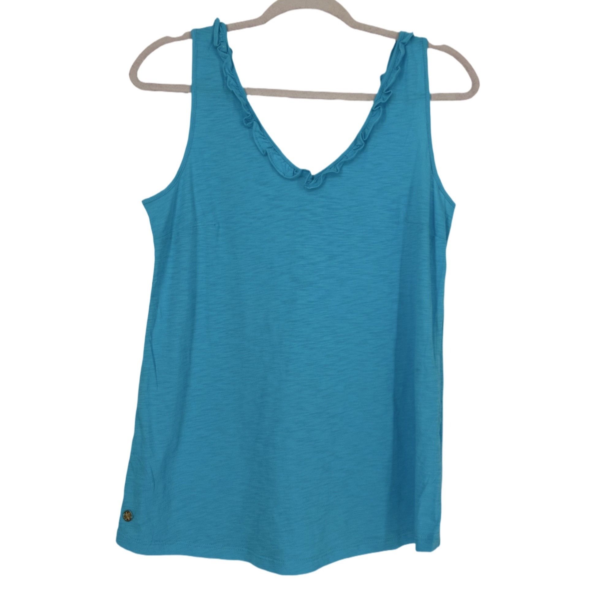 Lilly Pulitzer NWOT Lilly Pulitzer Gigi Ruffle Tank Top Lunar Blue Size Sma Size S / US 4 / IT 40 - 7 Thumbnail
