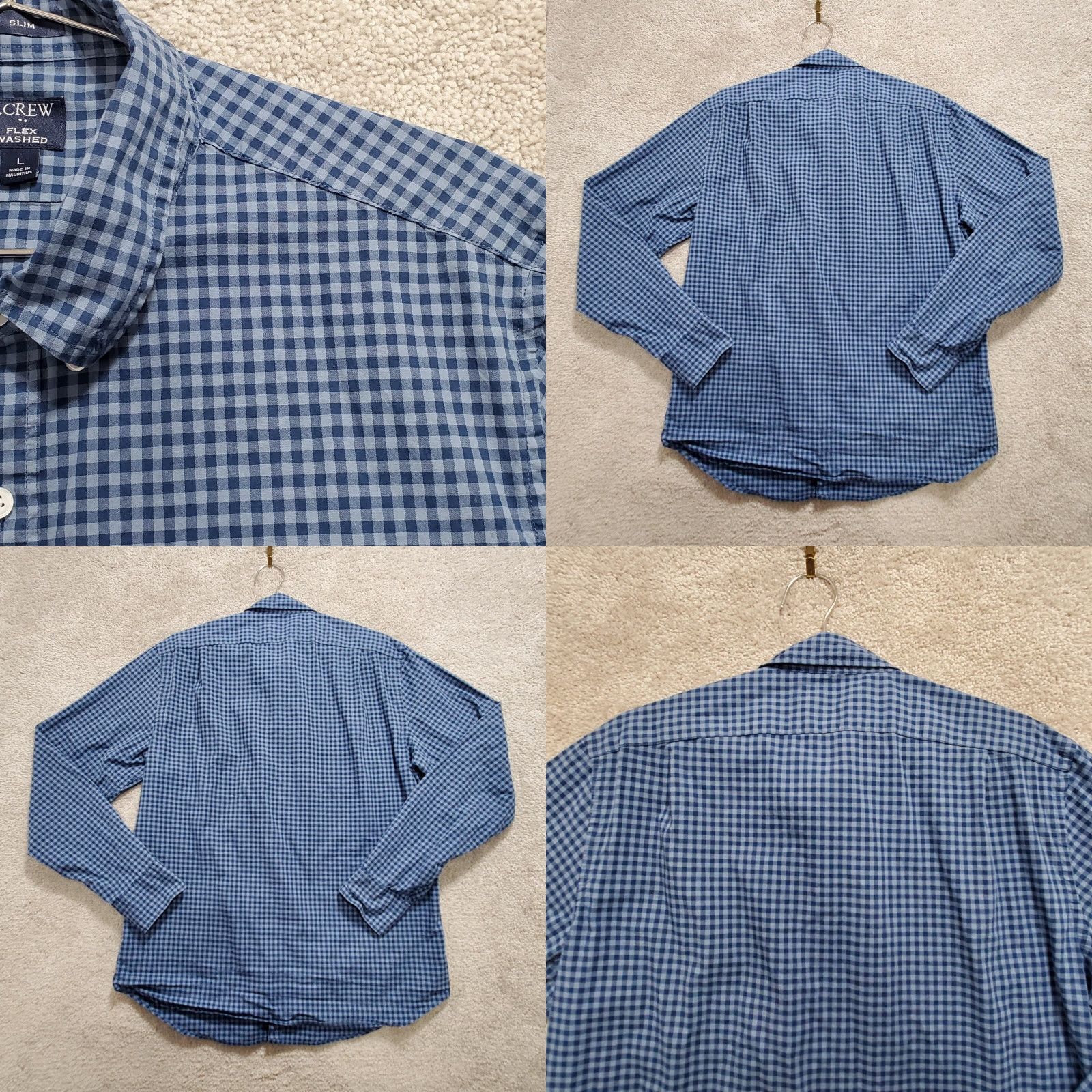 J.Crew J.Crew Shirt Men's Large Blue Plaid Stretch Flex Washed Long Sleeve Button-Down Size US L / EU 52-54 / 3 - 8 Thumbnail