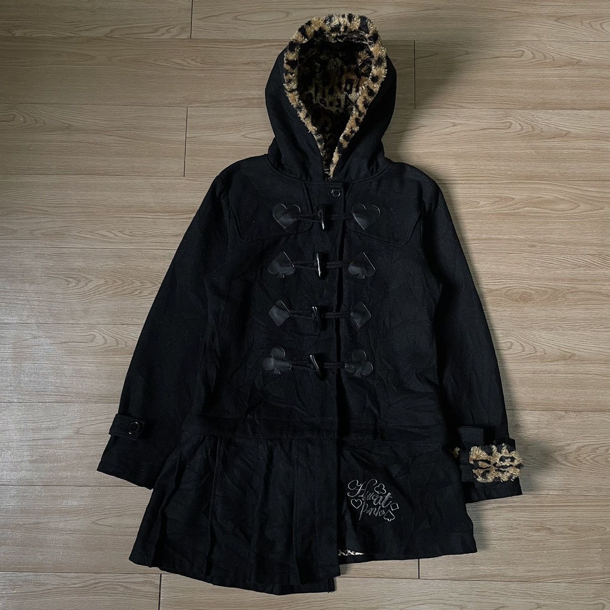 14th Addiction 🇯🇵 Hell Cat Punks Goa Asymmetrical Wool Jacket Leopard Fur Size S / US 4 / IT 40 - 1 Thumbnail