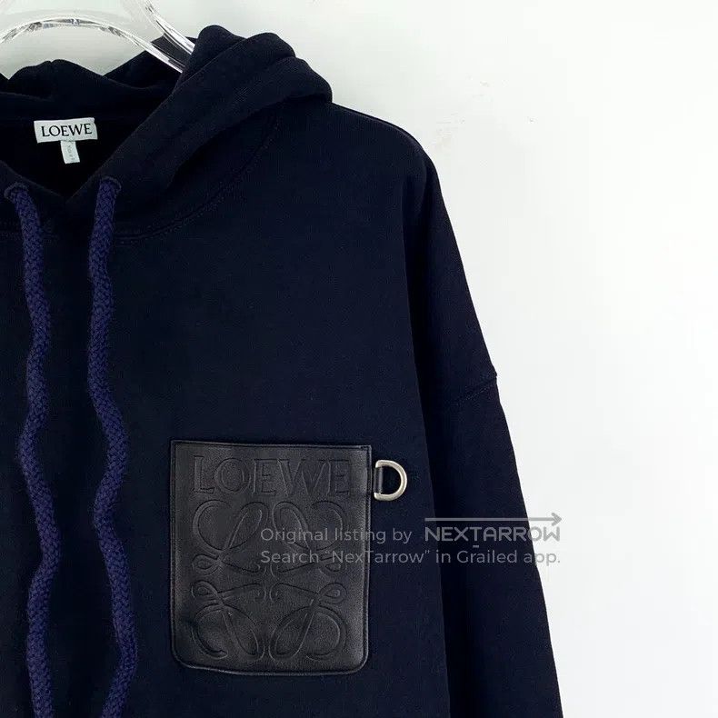 Loewe Loewe Deep Blue Logo Leather Patch Hooded Drawstring Long Size US M / EU 48-50 / 2 - 3 Thumbnail