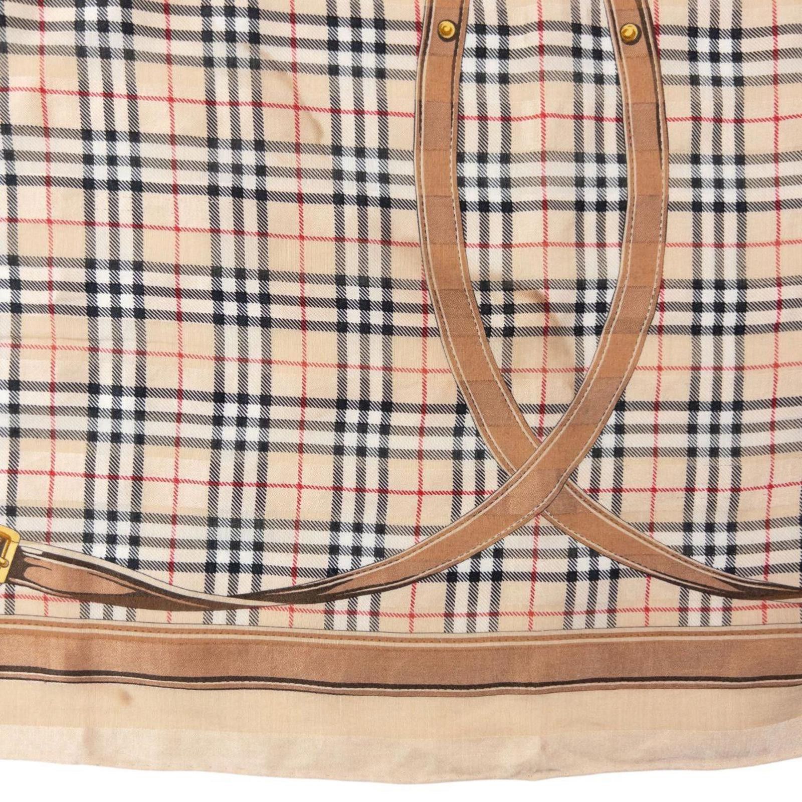 Burberry Vintage 90s Burberry Nova Check Buckle Print Silk Scarf Size ONE SIZE - 5 Thumbnail
