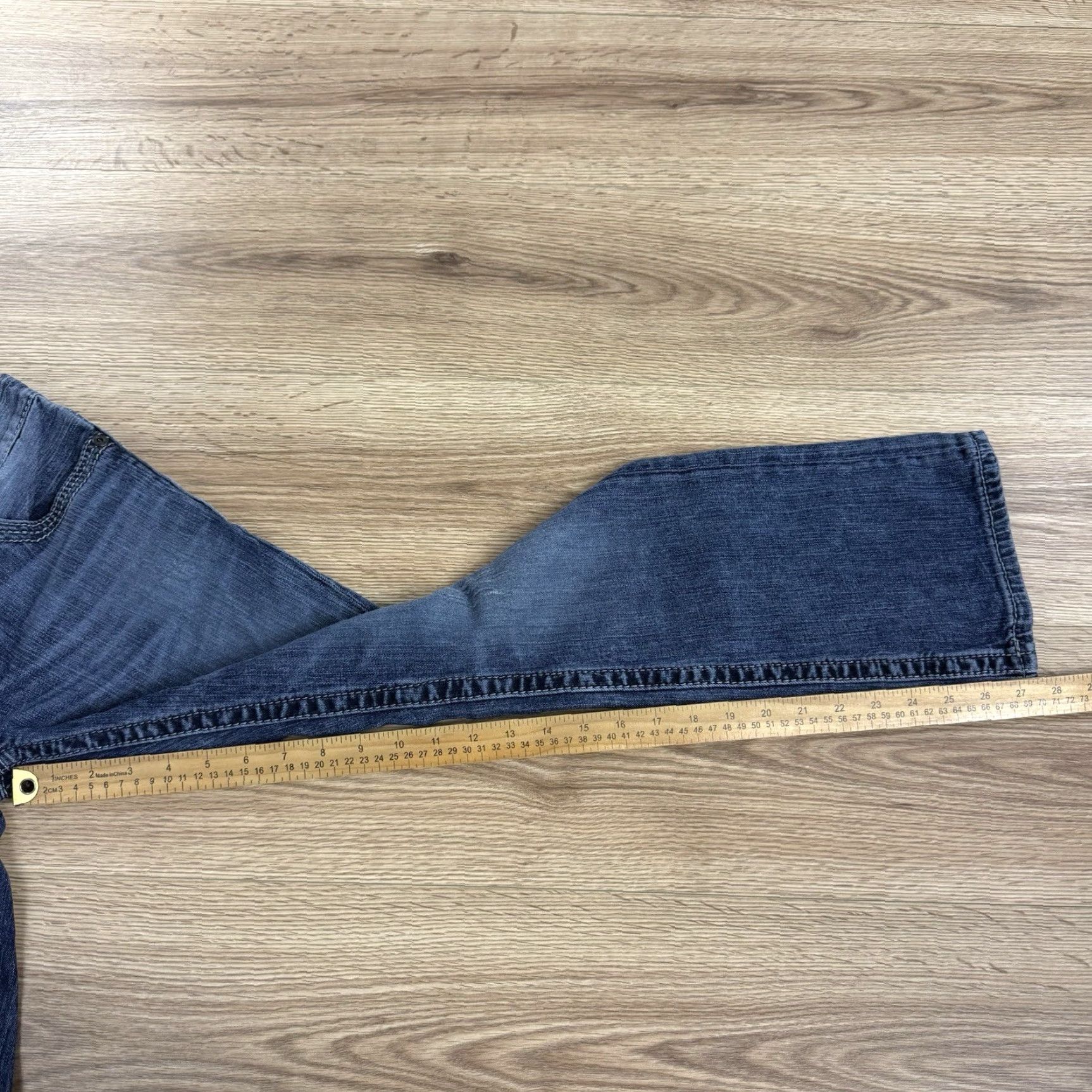 Vintage BKE Womens Jeans Aiden Boot Cut Blue Denim Distressed Low Rise 27S Short Size 27" / US 4 / IT 40 - 7 Thumbnail