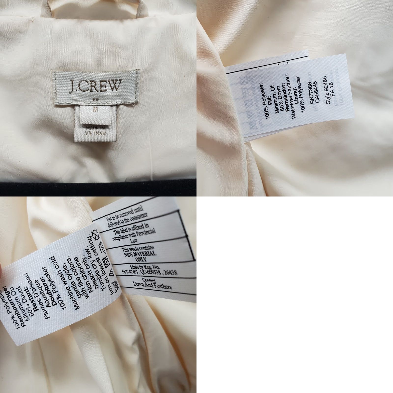 J.Crew J.CREW Quilted Puffer Vest Womens Medium Tan Down Insulated Mock Neck Full Zip Vest Size M / US 6-8 / IT 42-44 - 8 Thumbnail
