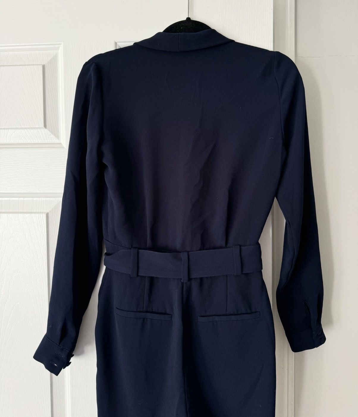 Sezane Sézane Heaven Long Sleeve Navy Jumpsuit, Size 34/US 2 Size 25" / US 0 / IT 36 - 13 Thumbnail