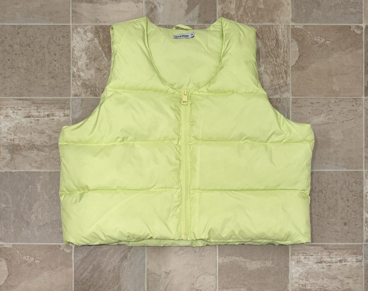 image of Art-E-Ficial Puffer Vest in Neon Yellow, Men's (Size Small)