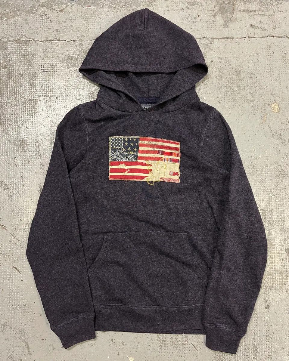 Polo Ralph Lauren Ralph Lauren Purple Grey Flag Patch Hoodie Size S / US 4 / IT 40 - 1 Thumbnail