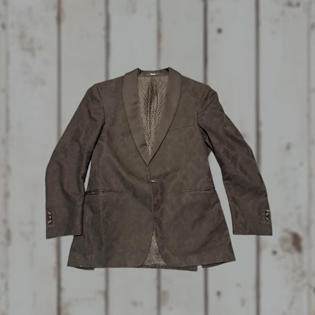 Todd Snyder TODD SNYDER Sutton Fit Black Floral Jacquard Tuxedo Dinner Jacket 44TL US Custom Size 44R - 1 Thumbnail
