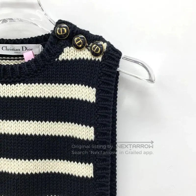 Dior Dior Black Striped Knit Pullover Sweater . Size XXS / US 00 / IT 34 - 3 Thumbnail