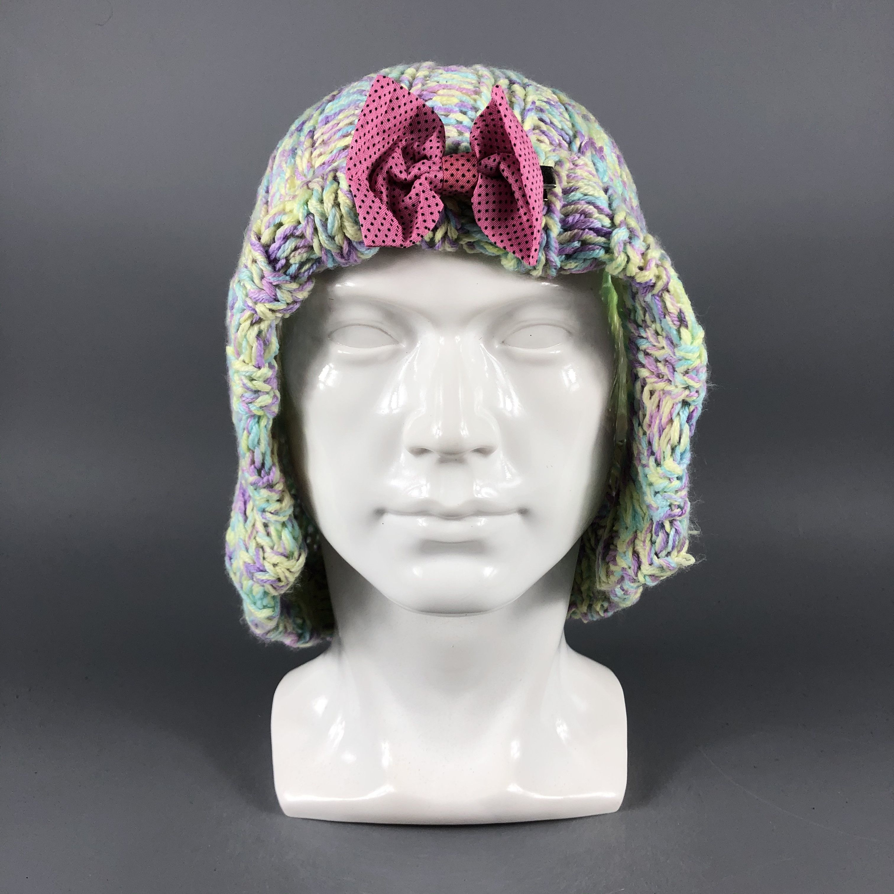 Japanese Brand × Vintage Candy Stripper Ribbon Beanie Snow Hat Snow Cap -D882 Size ONE SIZE - 2 Thumbnail