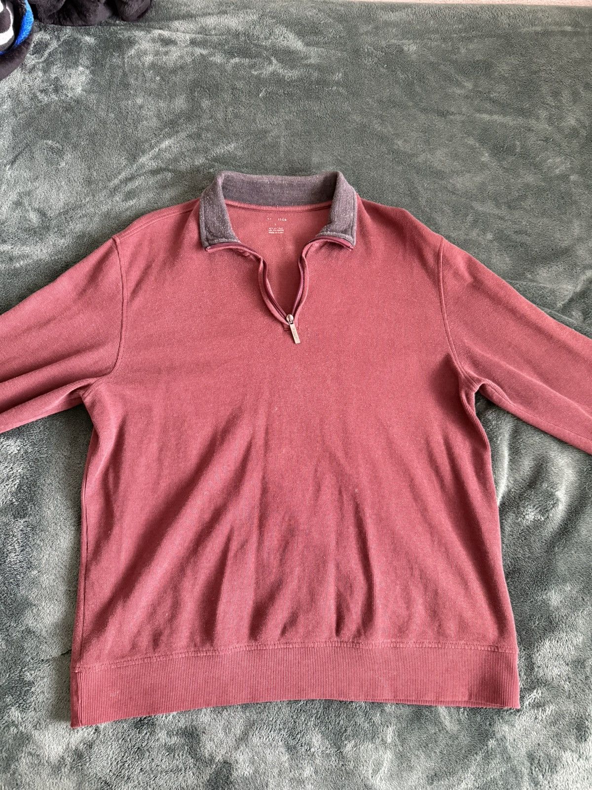 Van Heusen Burgundy Half Zip Size US L / EU 52-54 / 3 - 1 Thumbnail