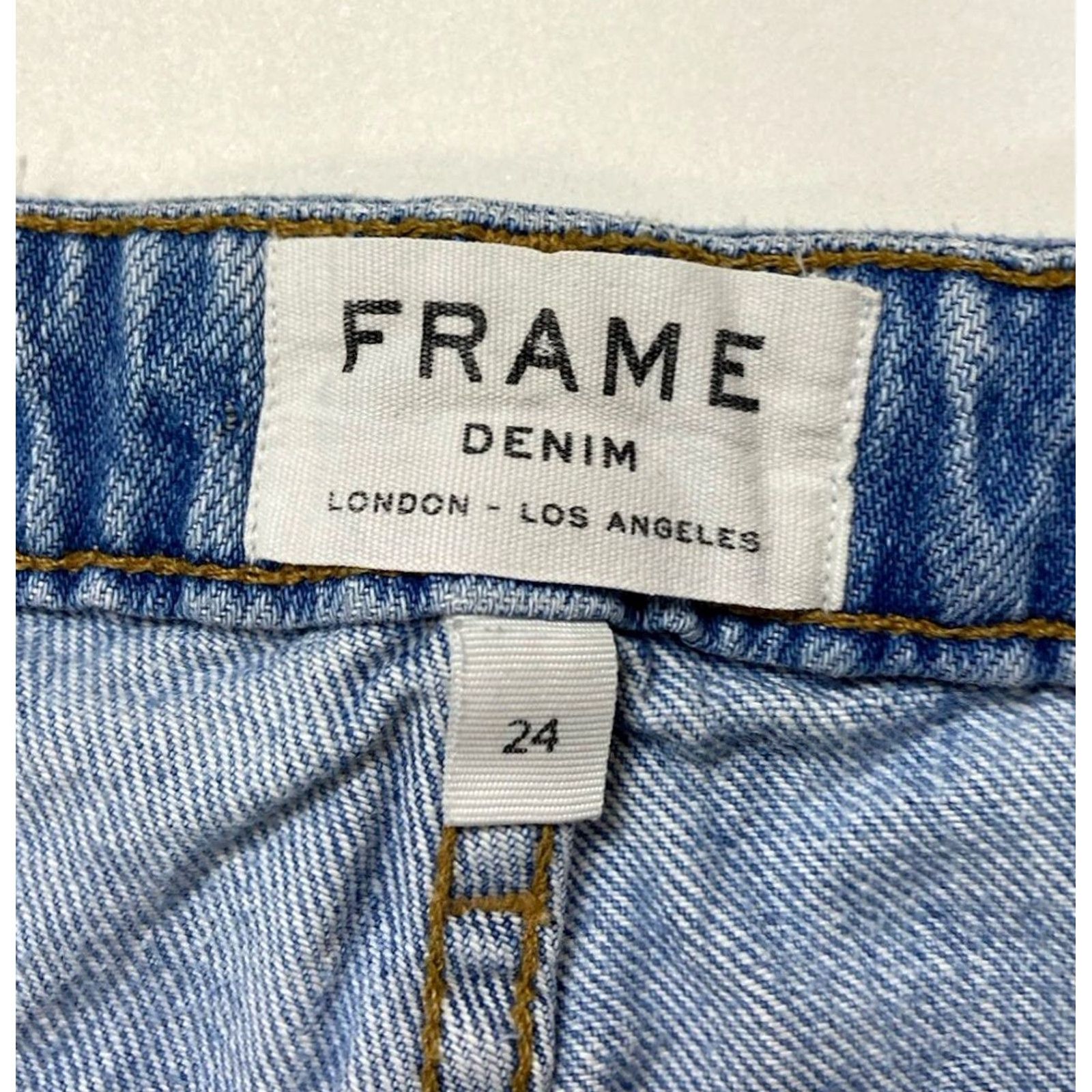 Frame VINTAGE FRAME Le Grand Garcon Denim Jean Shorts Women Size 24 Blue Distressed LGGJSR207 Size 42" / US 20 - 3 Thumbnail
