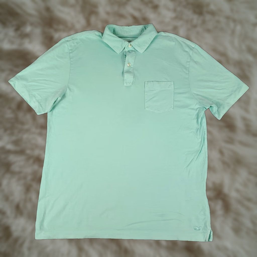 Vineyard Vines Vineyard Vines Polo Shirt Mens Medium Turquoise Cotton Casual Short Sleeve* Size US M / EU 48-50 / 2 - 1 Thumbnail