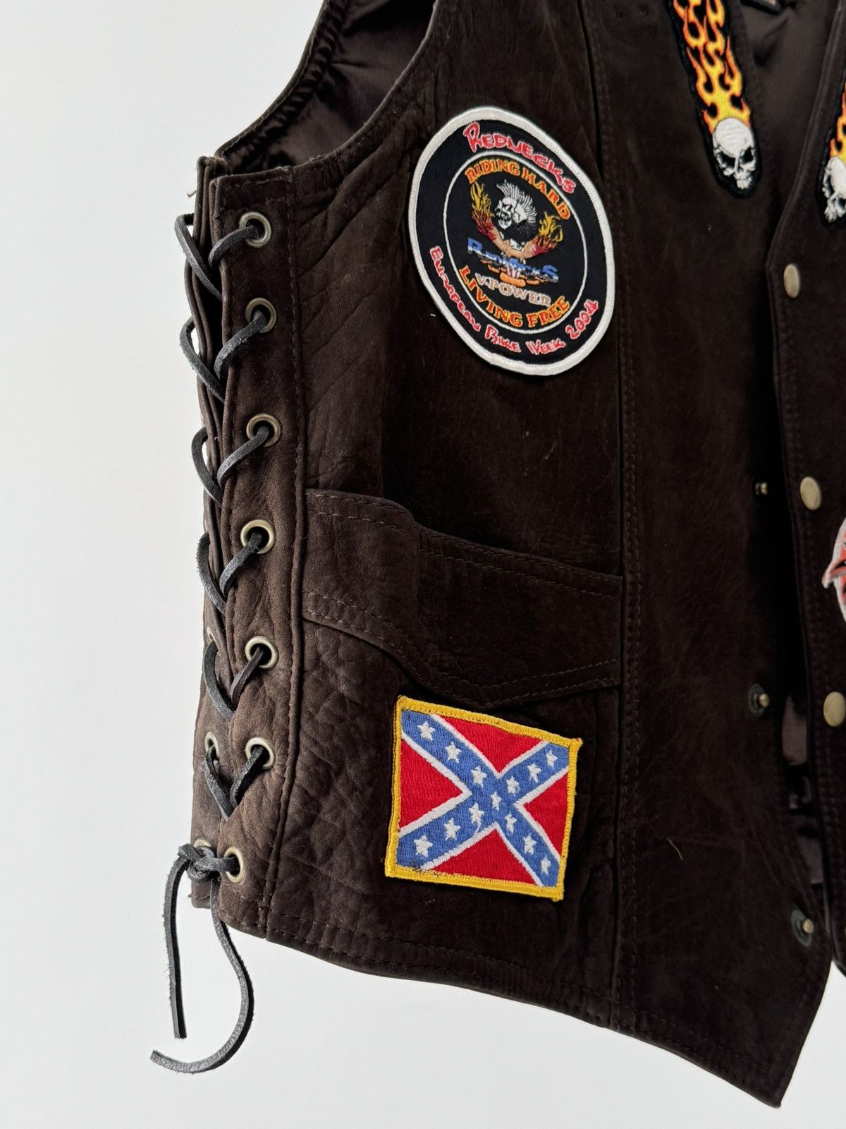 Harley Davidson × Vintage Vintage 90s Harley-Davidson European Patches Leather Vest Size US XXL / EU 58 / 5 - 4 Thumbnail