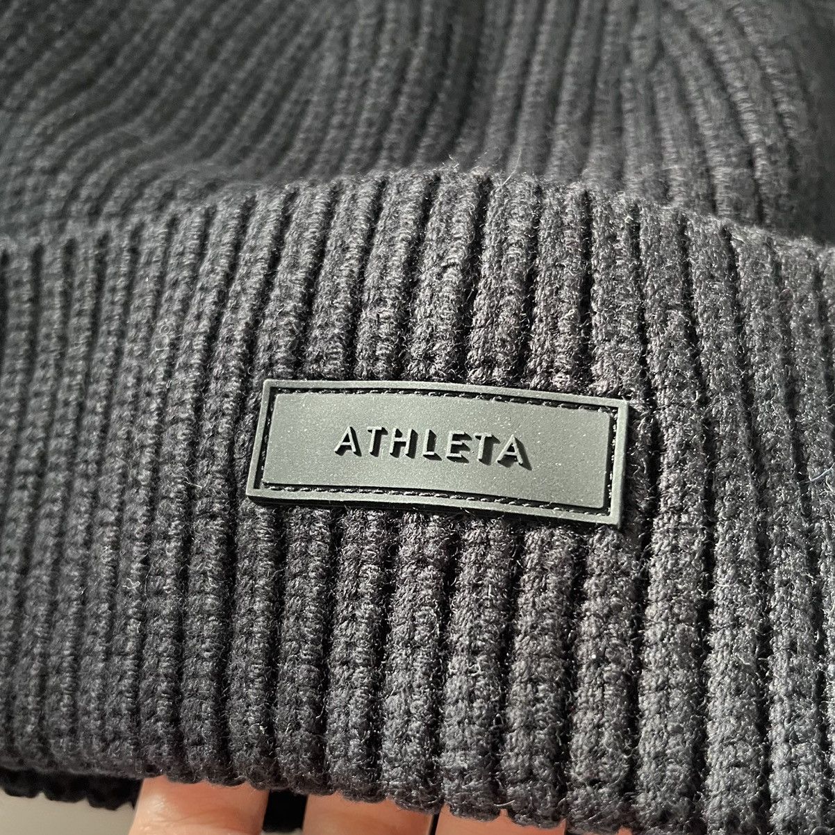 Athleta Athleta wool cotton thick knit beanie all black Size ONE SIZE - 12 Thumbnail