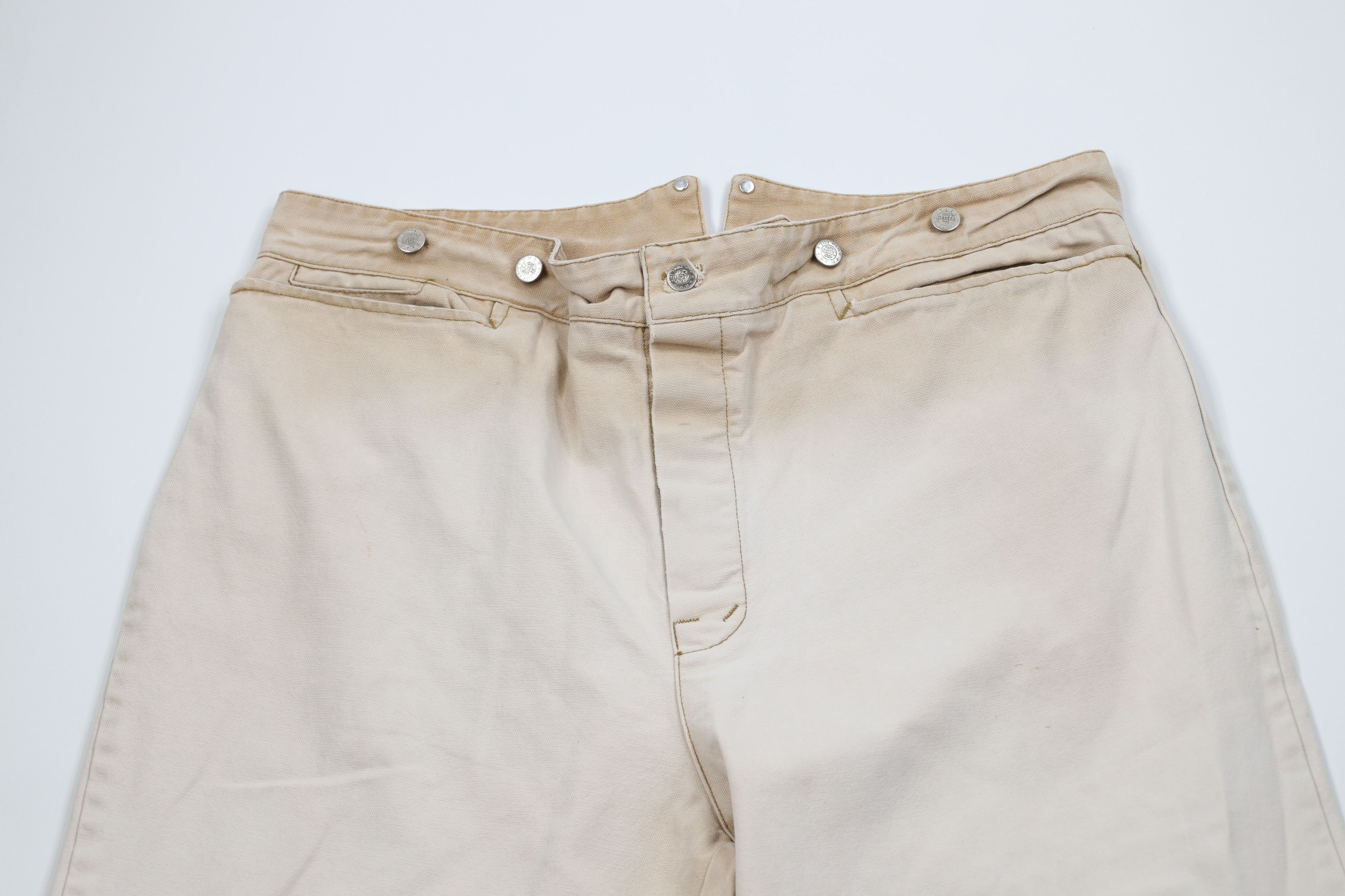 Vintage Vintage 90s Button Fly Canvas Tie Back Pants Brown USA Size US 42 / EU 58 - 2 Thumbnail