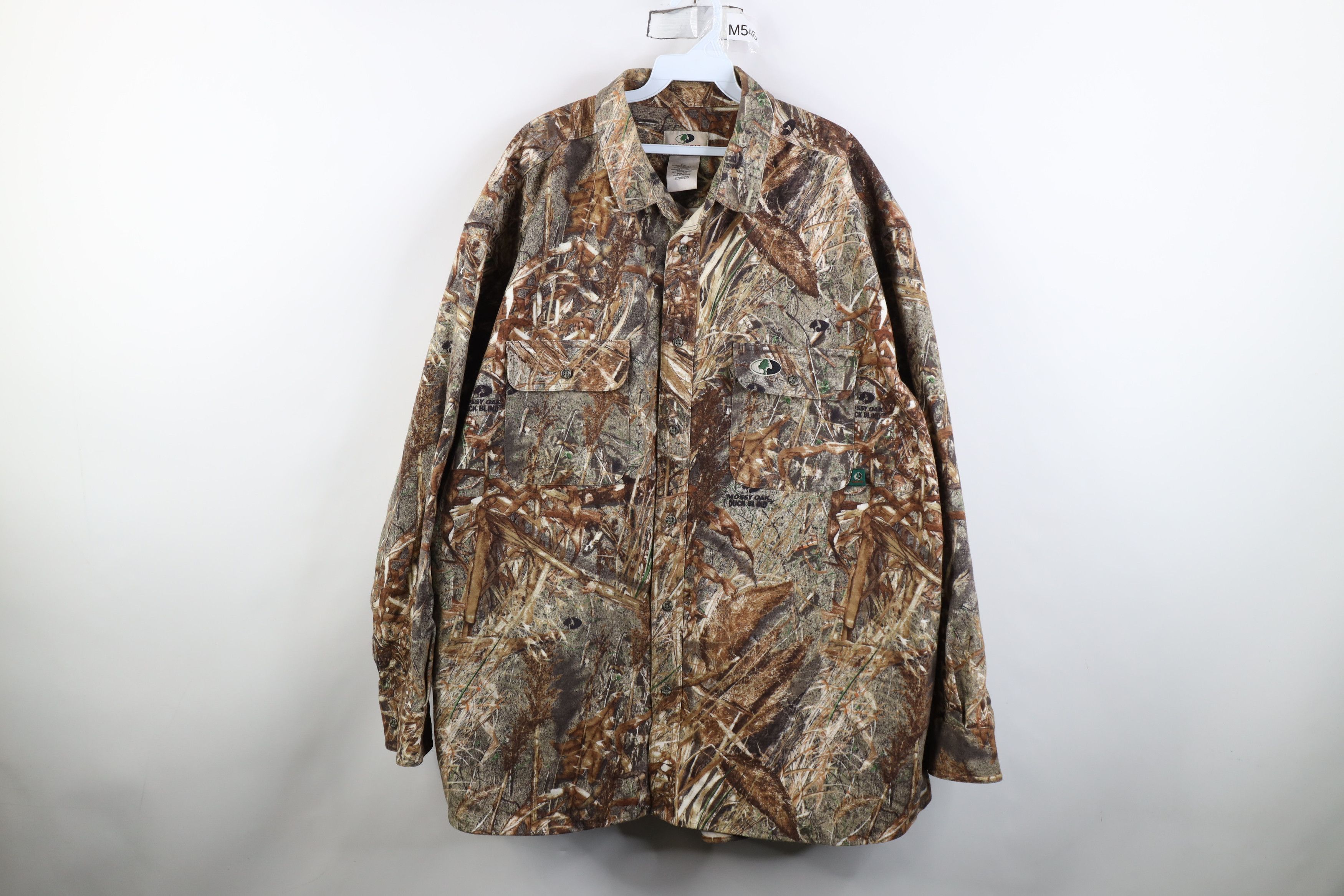 Vintage Mossy Oak Camouflage Cloth Collared Button Shirt
