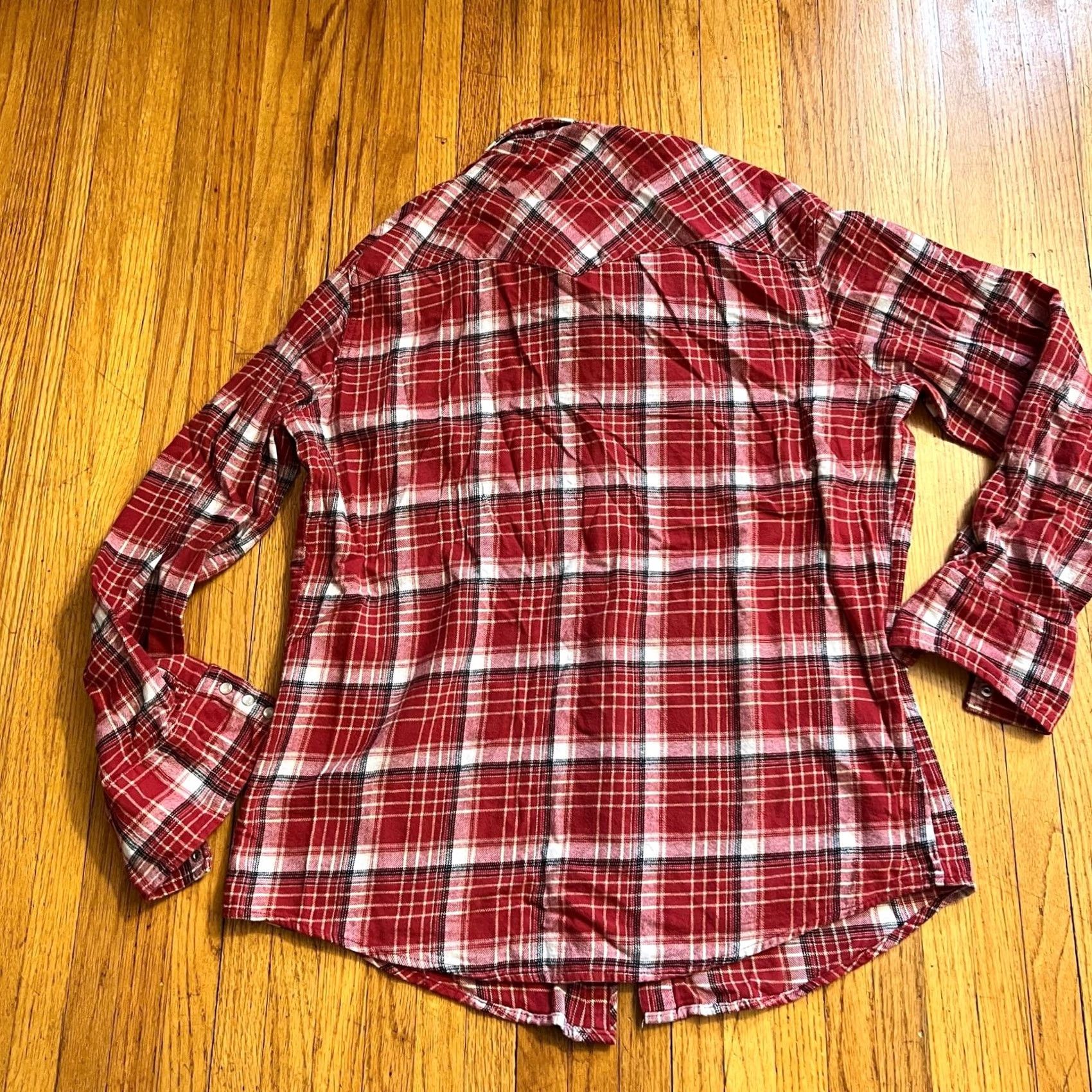 Wrangler Wrangler Western Shirt Mens Large Red Plaid Pearl Snap Wrancher Size US L / EU 52-54 / 3 - 5 Thumbnail