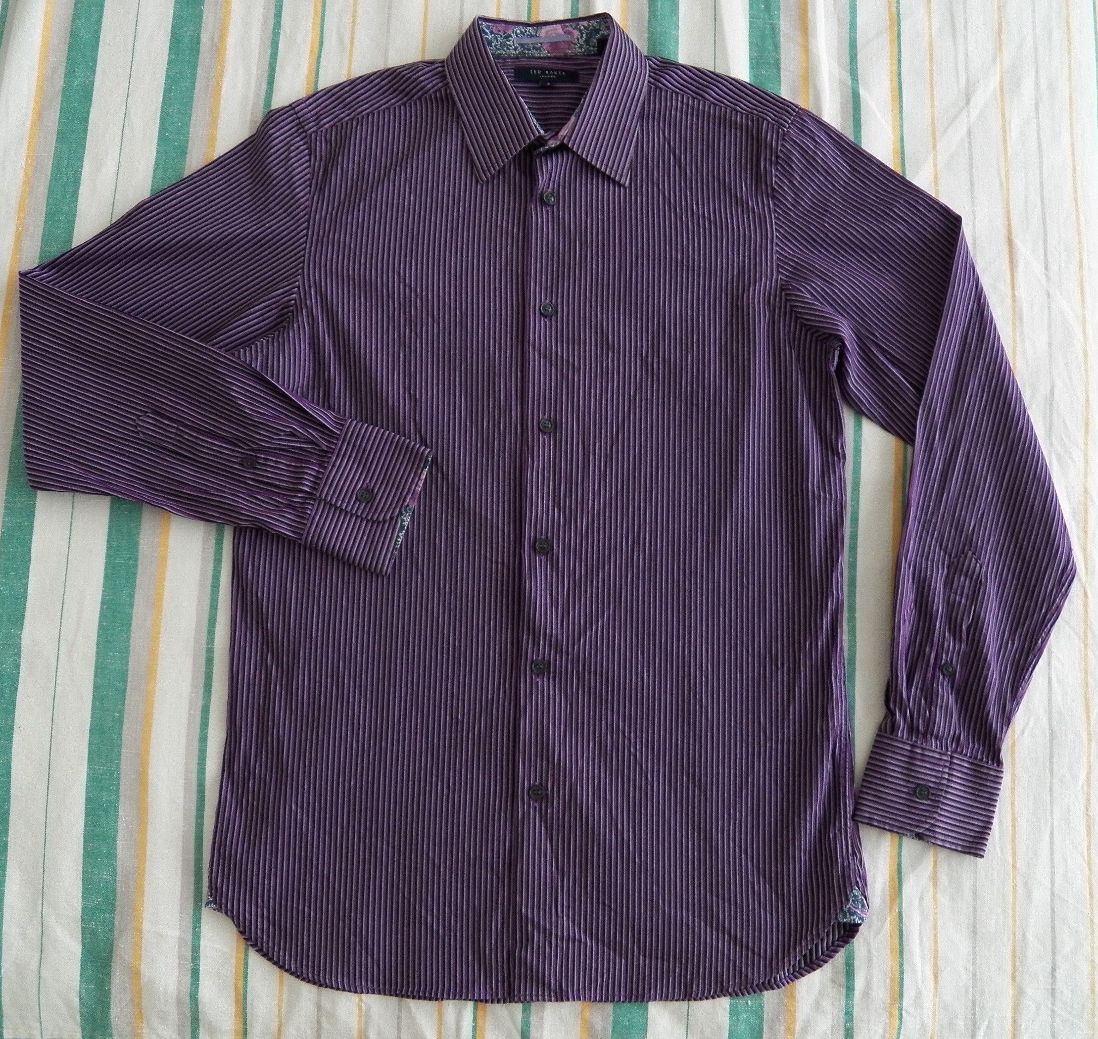 Ted Baker Ted Baker Stovad Shirt Size 2 S stripe stretch cotton Size US S / EU 44-46 / 1 - 1 Thumbnail