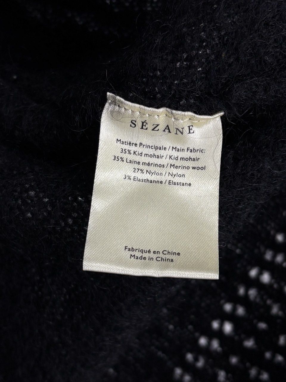 Sezane La Maille Sezane Mohair Black Cardigan Size S / US 4 / IT 40 - 16 Thumbnail