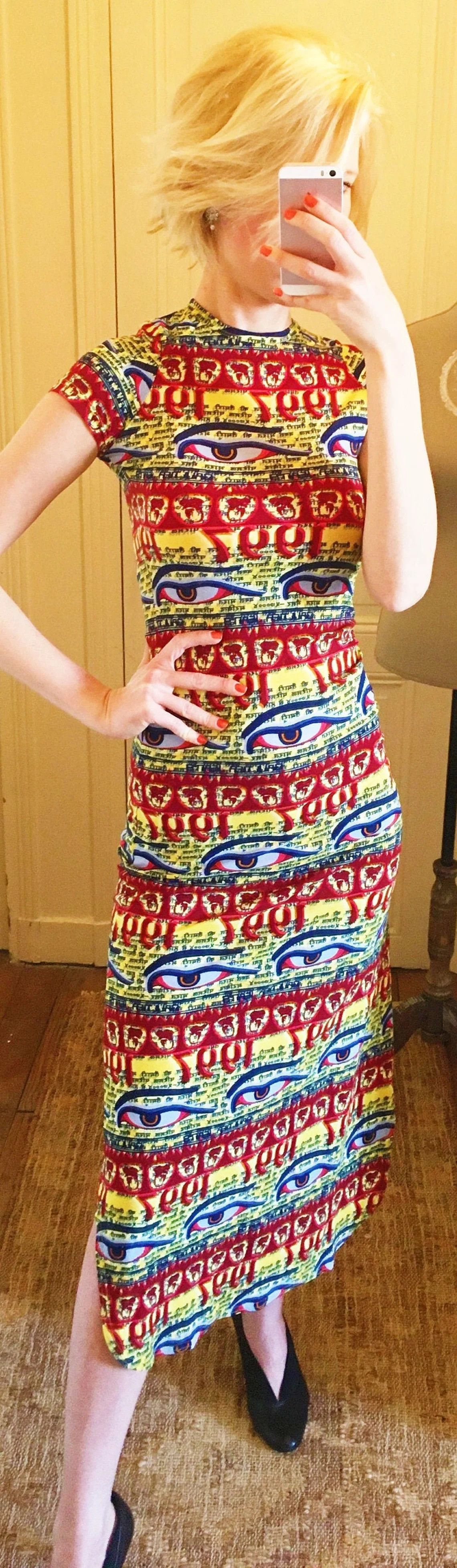 Jean Paul Gaultier Jean Paul Gaultier JPG Tibet Tibetan 1997 Buddha Eyes Dress Size S / US 4 / IT 40 - 2 Thumbnail