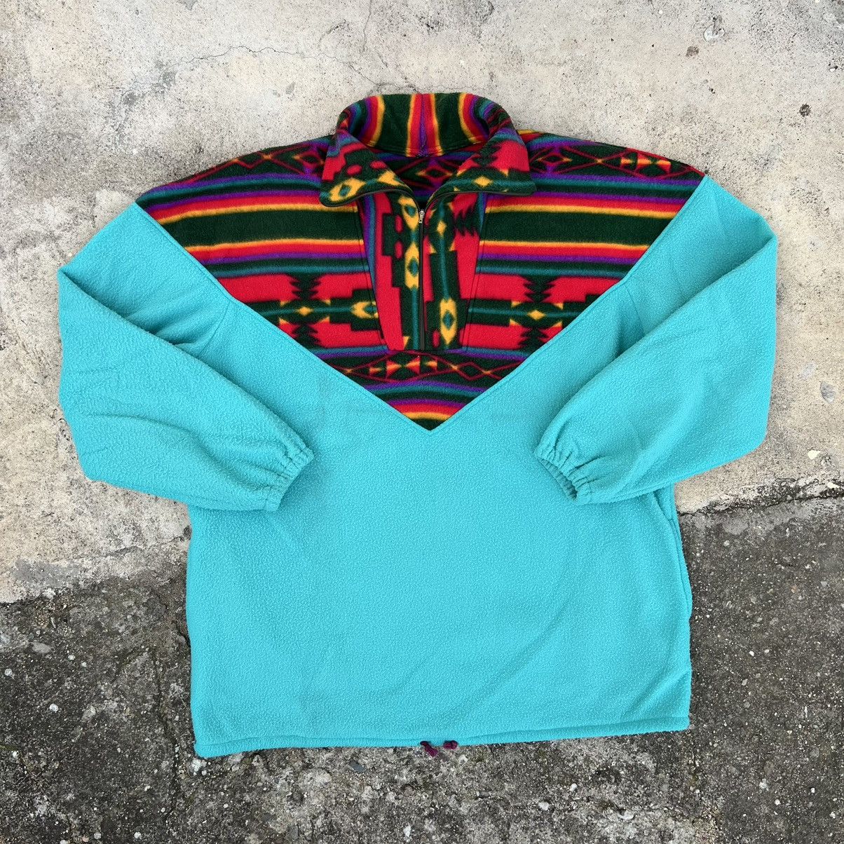 Adidas × Vintage 90s Retro Logo Vintage Y2K Oversized Fleece Jacket Size US L / EU 52-54 / 3 - 1 Thumbnail