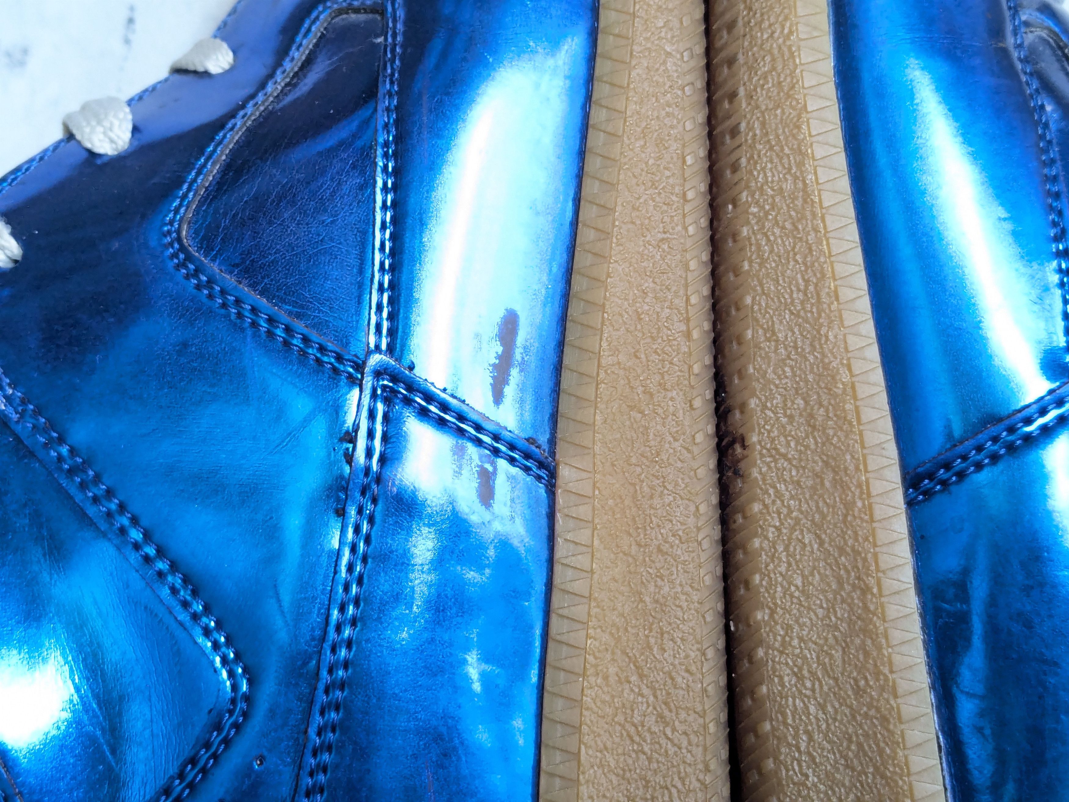 Maison Margiela Maison Margiela High Top Sneakers Blue 12 45 Leather Size US 12 / EU 45 - 15 Thumbnail