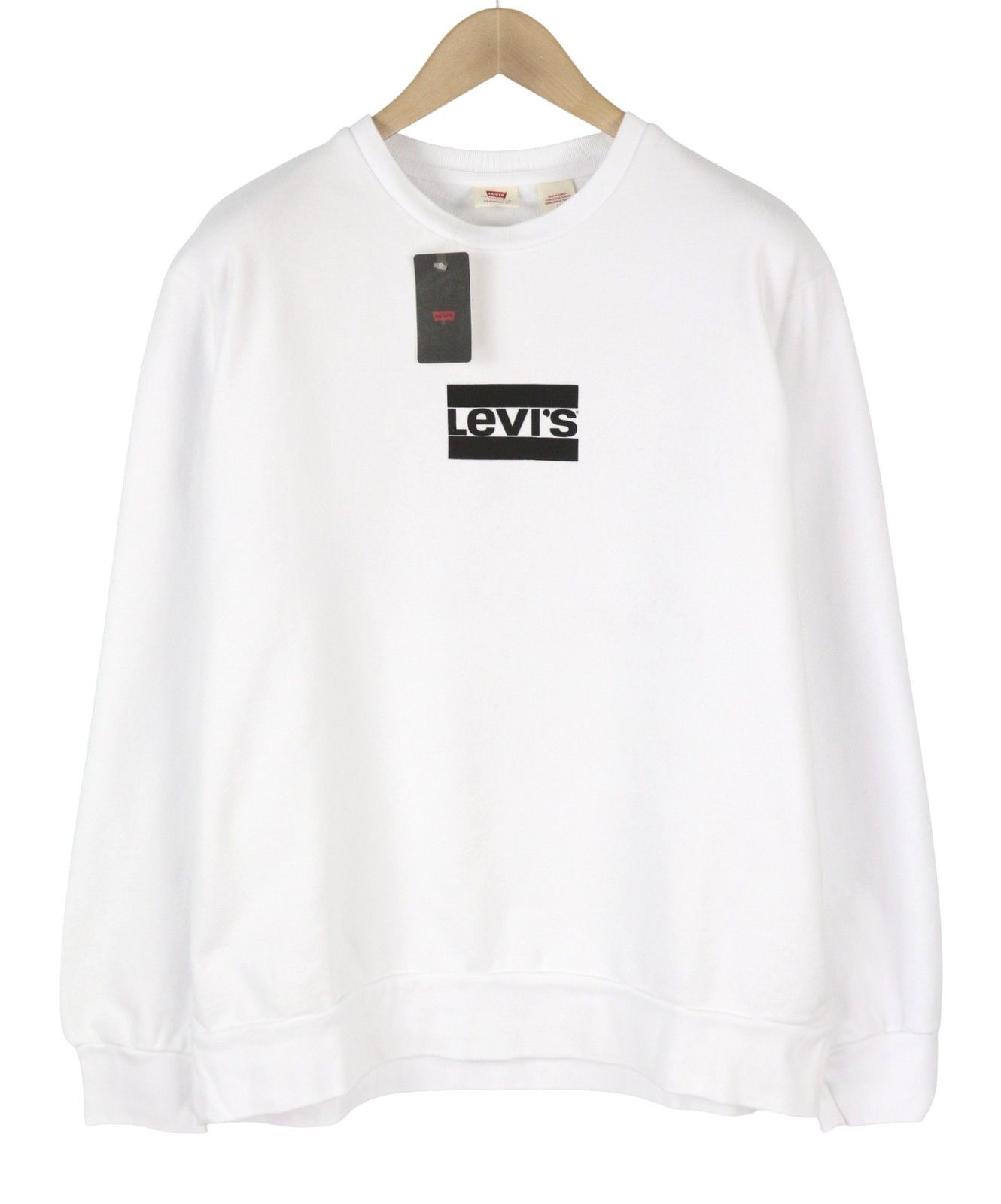Levi's STANDARD FIT XL White Crew Neck Logo Cotton Pullover 87106 Size US XL / EU 56 / 4 - 2 Thumbnail