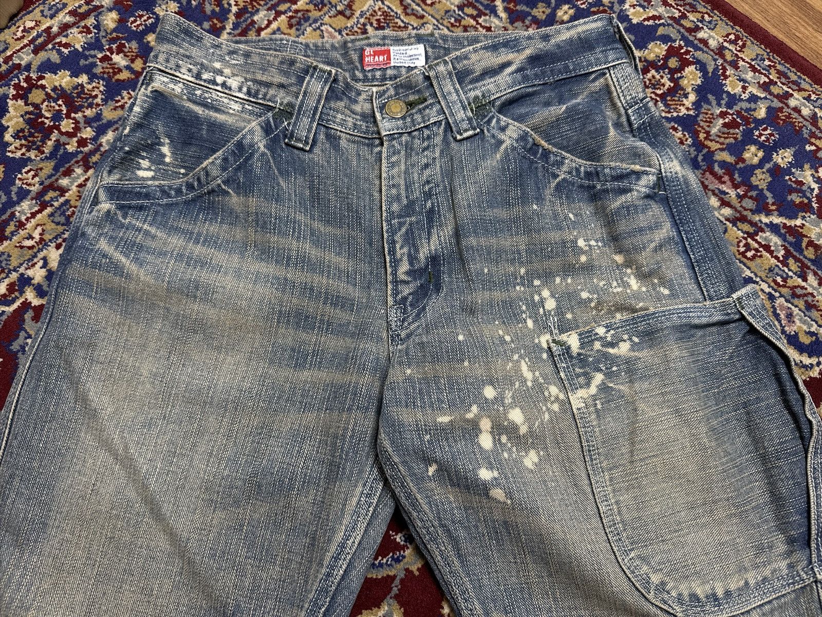 Vintage Vintage GL Heart Distressed Faded Japanese Jeans Denim y2k Size US 31 - 3 Thumbnail