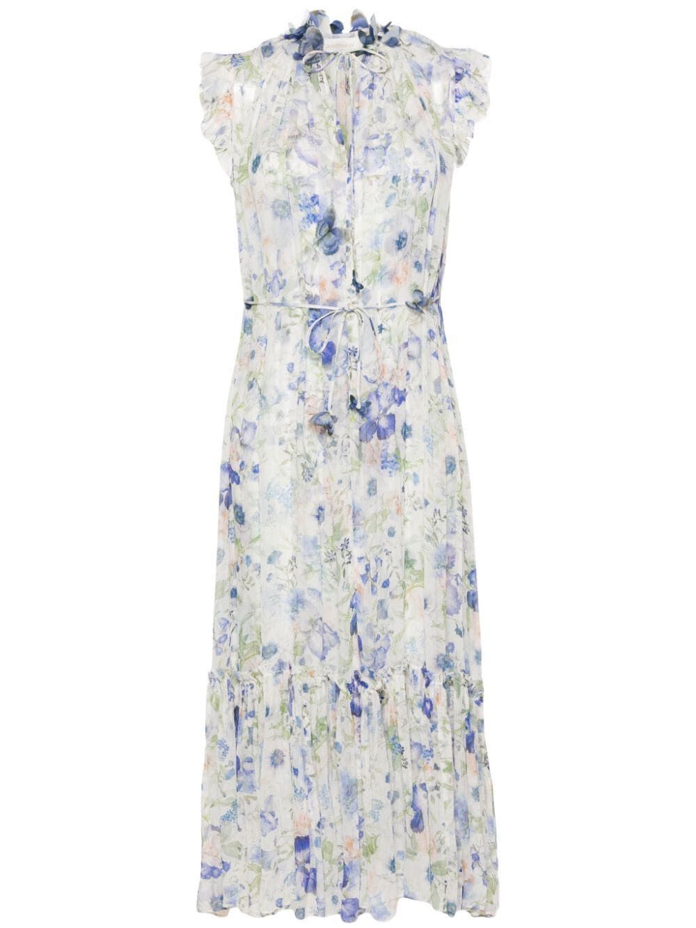 image of Zimmermann Natural Maxi Dress Size 1 in Blue Garden, Women's