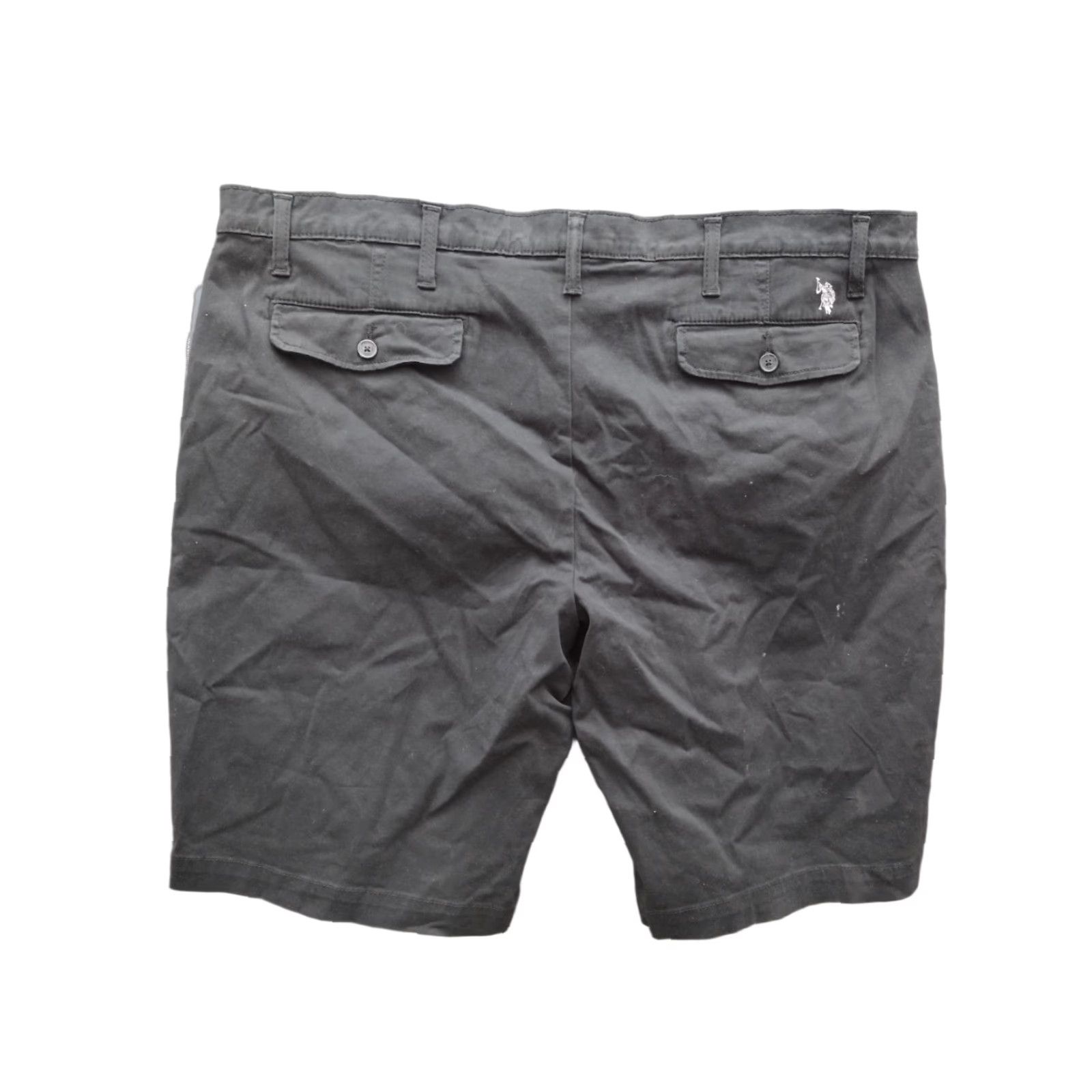 Vintage US Polo Assn. Mens Chino Shorts W44 Black Short Regular 9in Inseam Cotton Knit Solid Casual Flat Front Pocketed Stretch Denim? Size US XXL / EU 58 / 5 - 1 Thumbnail