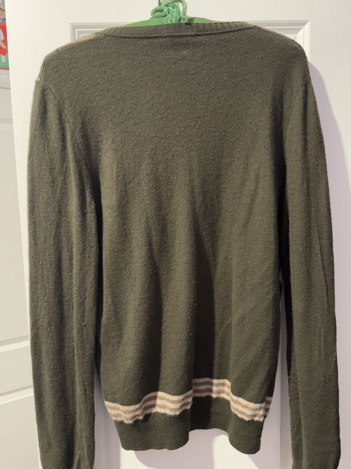 Designer × Prada Green & Khaki Prada Argyle Knit Sweater Size US L / EU 52-54 / 3 - 6 Thumbnail