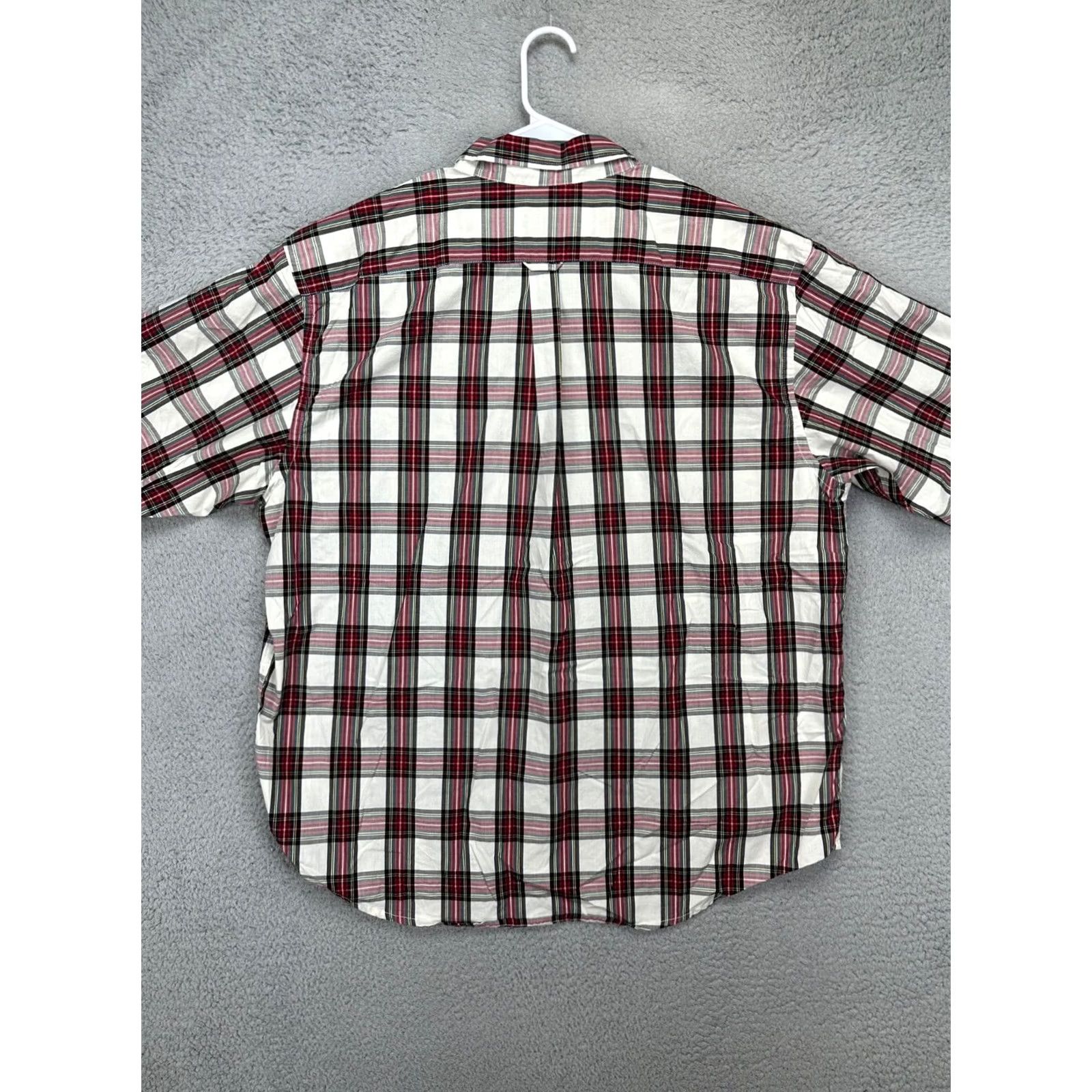 Izod IZOD Shirt Mens 2XL White Red Plaid Cotton Button-Down Long Sleeve Pocket Shirt Size US XXL / EU 58 / 5 - 3 Thumbnail
