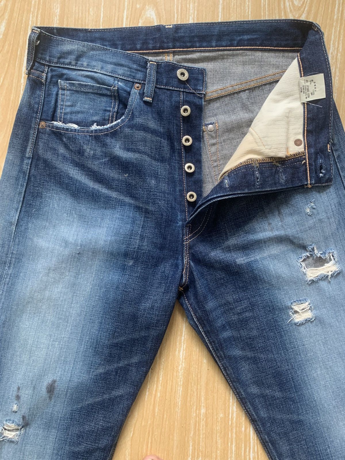 Levi's Distressed Levis Lot44501 WW2 Repro Selvedge Made In Japan Size US 30 / EU 46 - 20 Thumbnail