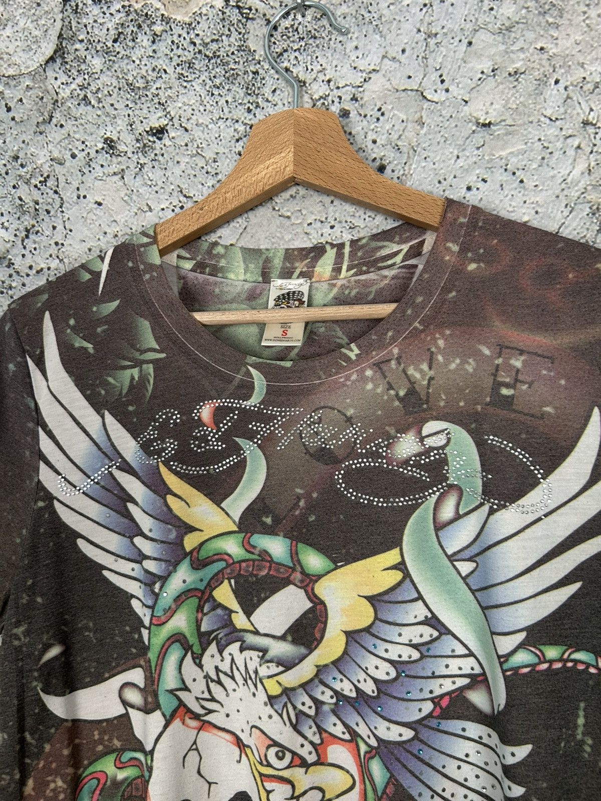 Ed Hardy Vintage Ed Hardy Y2K Punk Avant Garde Tee Grunge Skate Size US S / EU 44-46 / 1 - 3 Thumbnail
