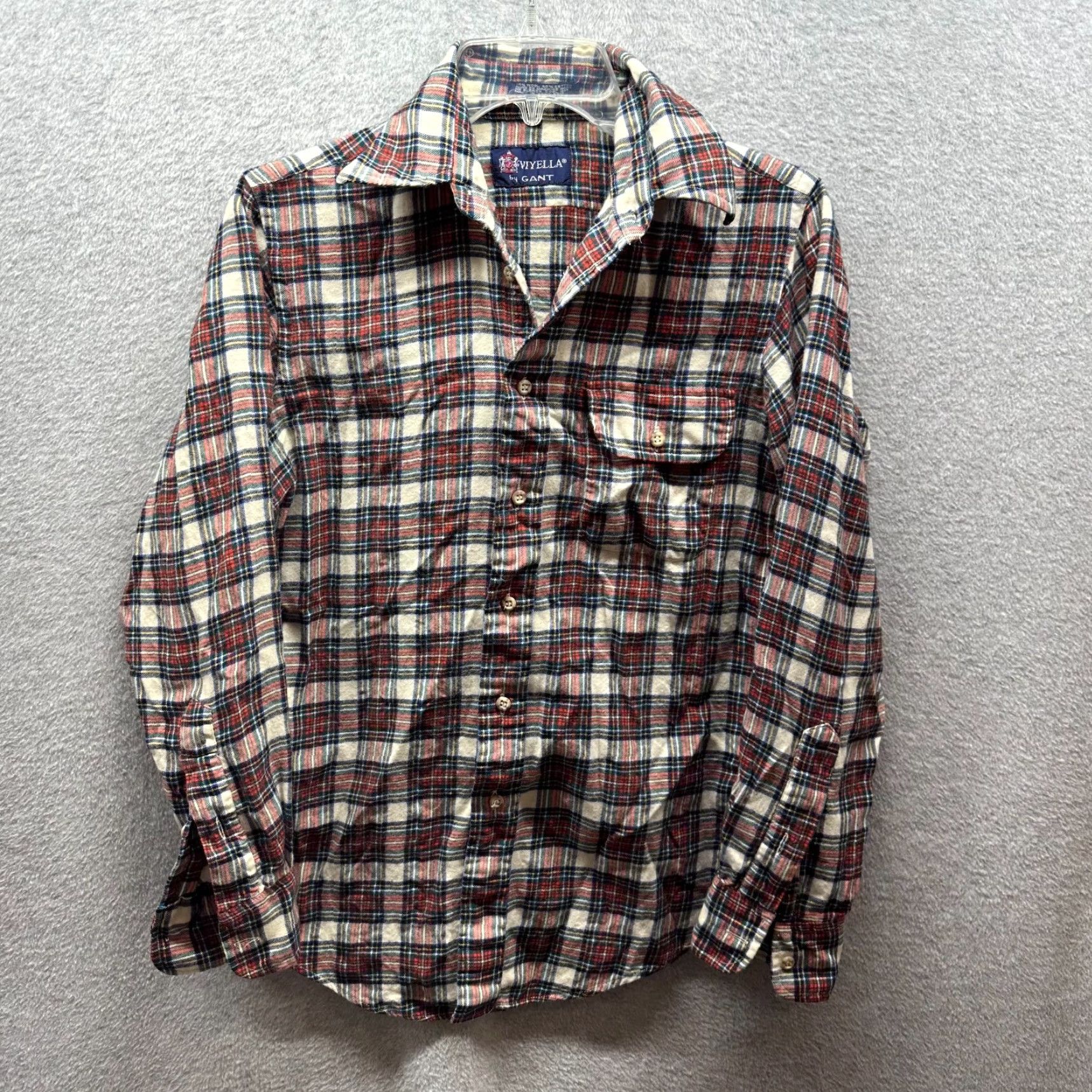 Gant VINTAGE GANT Shirt Mens Adult Small Red Wool Flannel Cotton Button Up Plaid 80s USA Size US S / EU 44-46 / 1 - 2 Thumbnail