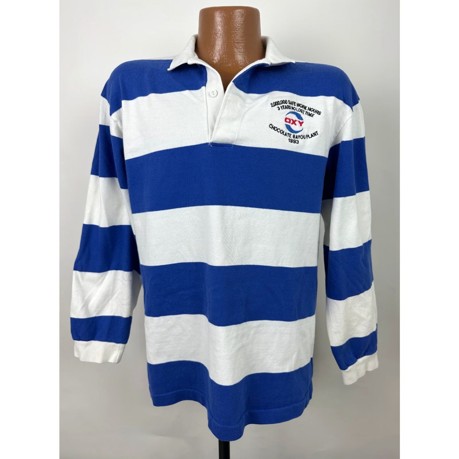 Vintage VINTAGE Outer Banks Rugby Shirt Men L Blue White Striped Heavy Cotton Logo Polo 90s Size US L / EU 52-54 / 3 - 2 Thumbnail