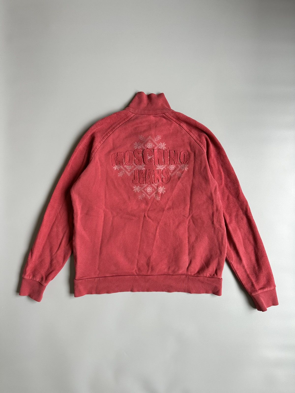 Moschino Vintage Moschino Jeans 1/4 Zip Pullover Sweatshirt Big Logo Size US M / EU 48-50 / 2 - 2 Thumbnail