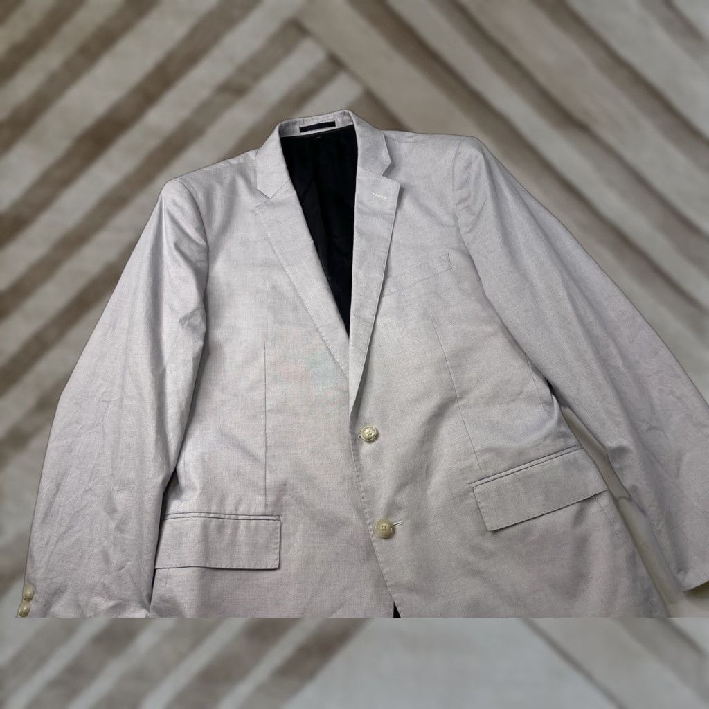 J.Crew J.CREW Suit Jacket Men's Ludlow 42R Italian Cotton Blue White Blazer 2 Button Blazer Sportswear Blazer Size 42R - 1 Thumbnail