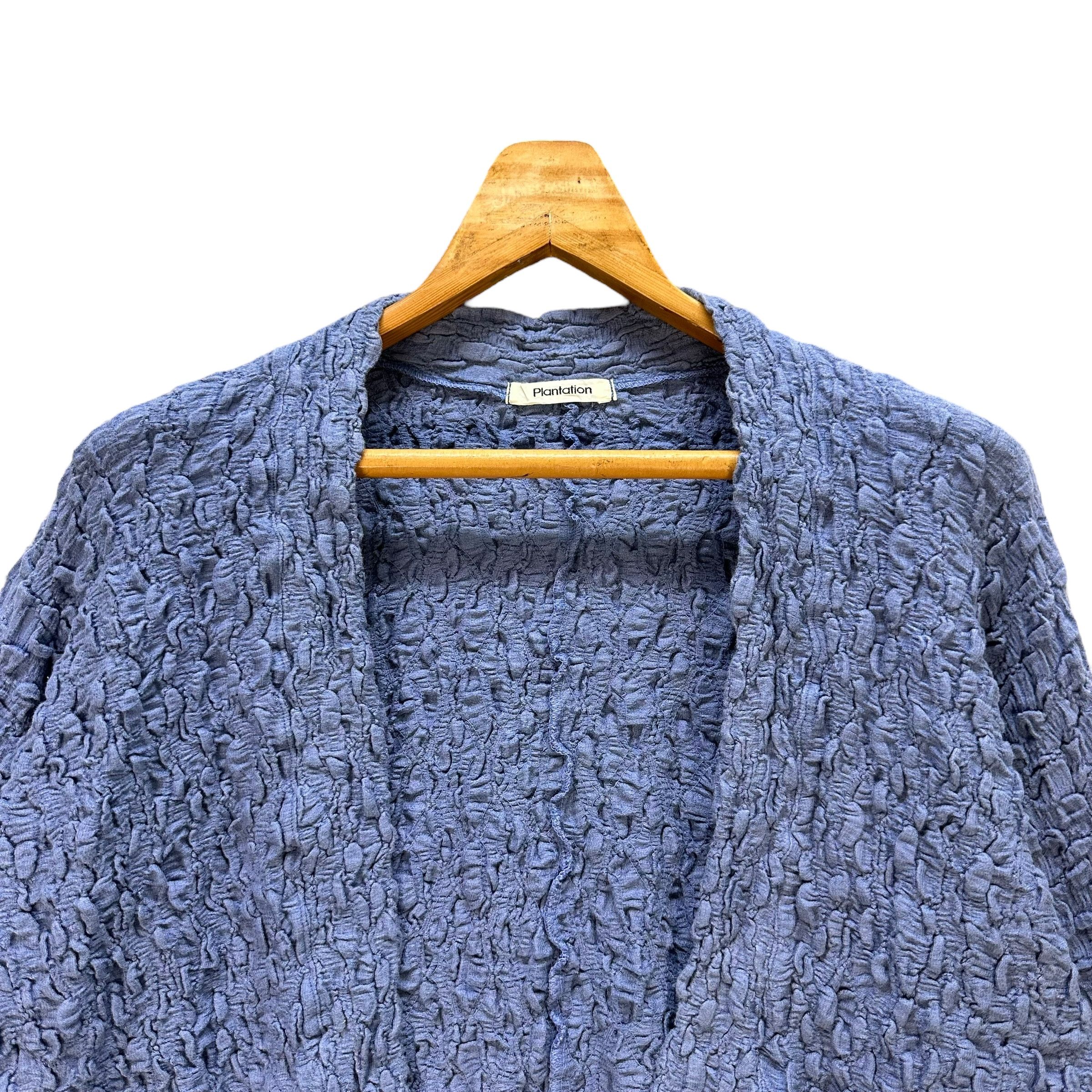 Issey Miyake PLANTATION Issey Miyake Pleated Blue Cardigan #A37-0843 Size M / US 6-8 / IT 42-44 - 2 Thumbnail