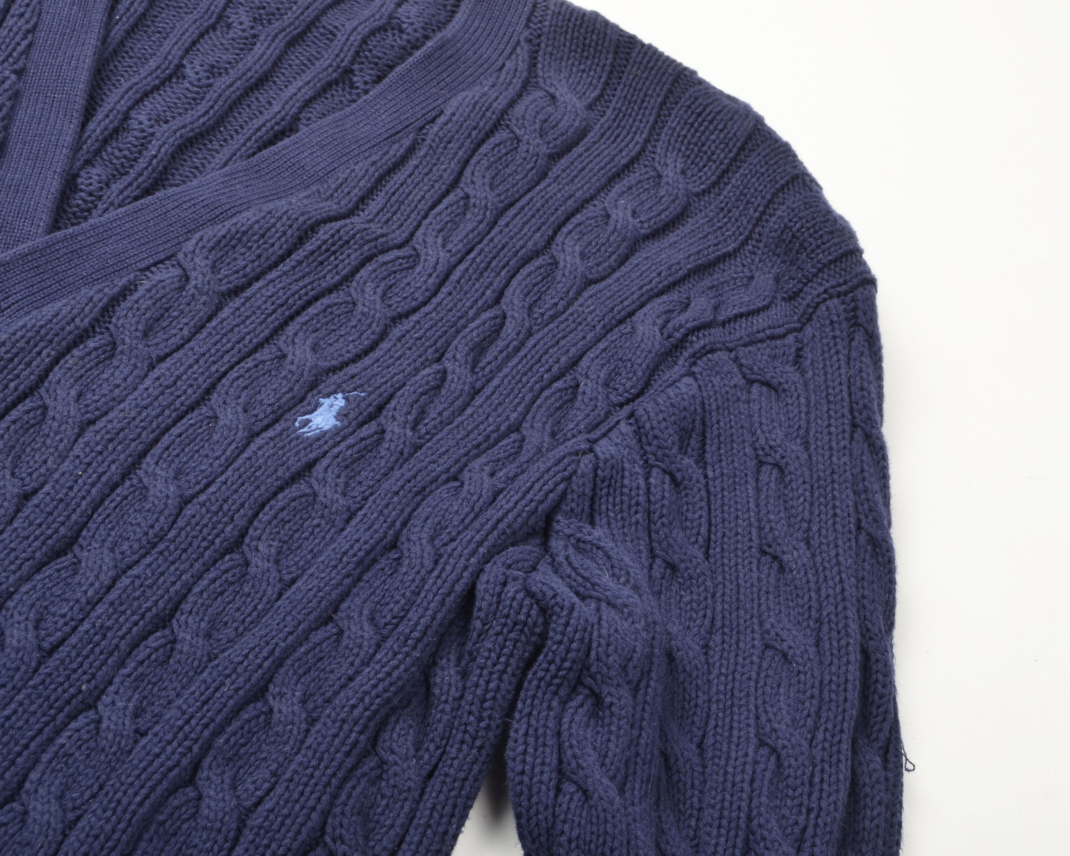 Polo Ralph Lauren Polo Ralph Lauren Cable Knit Blue Cotton Cardigan Size US S / EU 44-46 / 1 - 6 Thumbnail