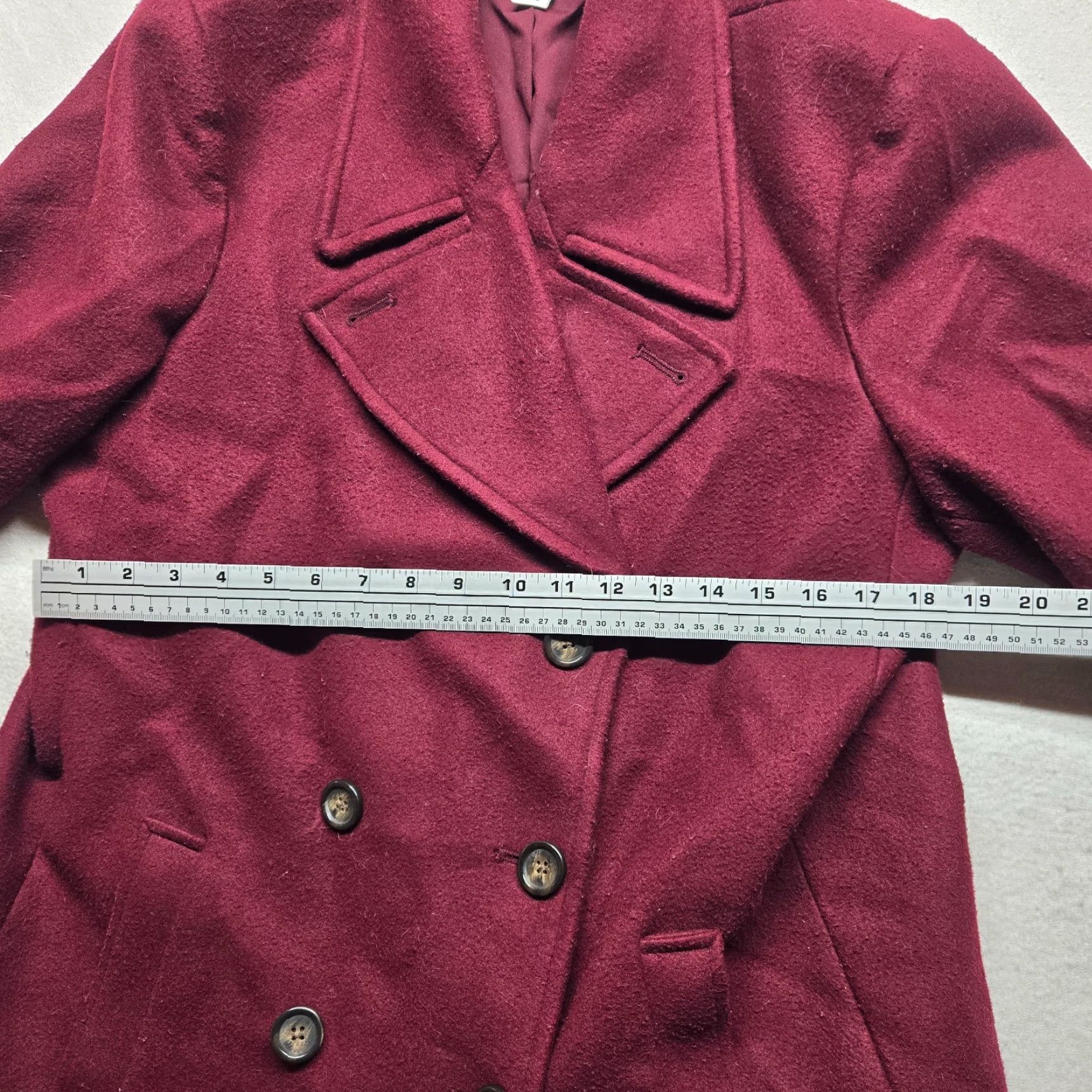Old Navy Old Navy Pea Coat Jacket Solid Red - Women's XL | Wool Outer, Regular Fit, Double Breasted, Mid-Length, Winter Casual Coat Size XL / US 12-14 / IT 48-50 - 5 Thumbnail
