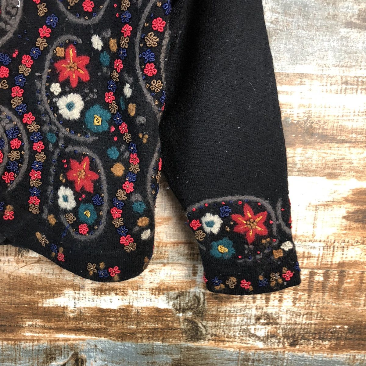 Vintage Unchipull Black Patterned knitwear Cardigans #A2326 Size S / US 4 / IT 40 - 8 Thumbnail