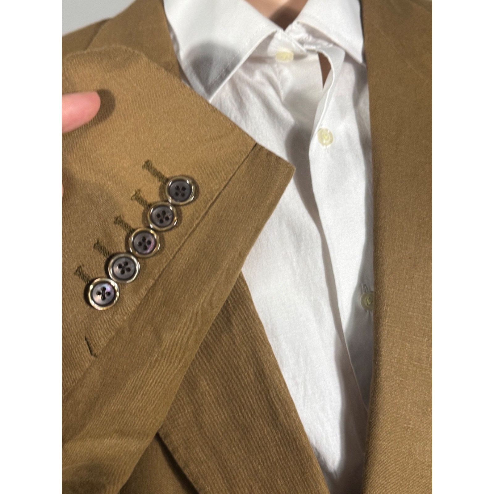 Tom Ford Tom Ford Tobacco Brown Linen Peak Lapel Blazer jacket 46R Size 46R - 5 Thumbnail