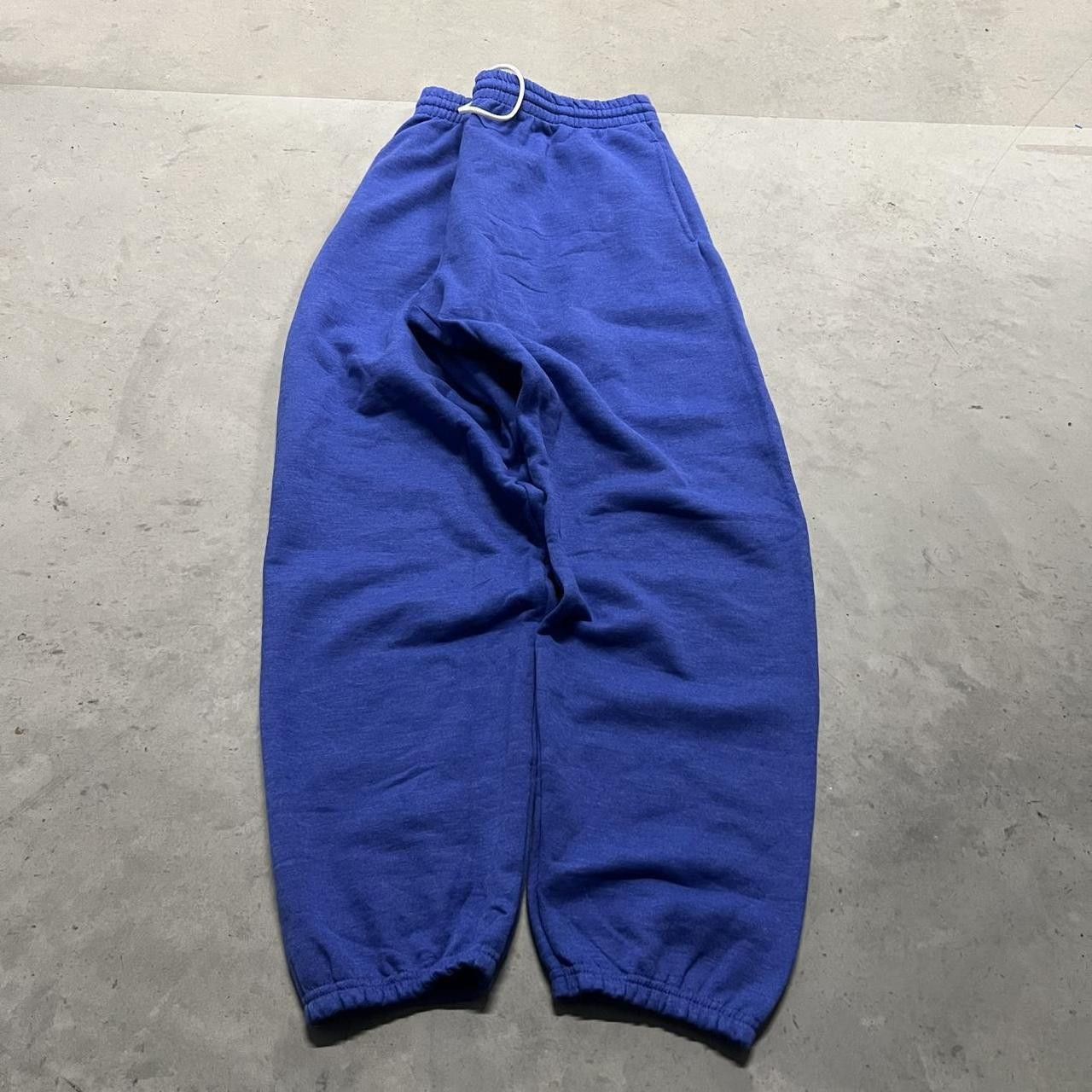 Vintage Crazy Vintage Y2K/2000s Baggy Royal Blue Sweatpants with adjustable waistband and drawstring! Size US 36 / EU 52 - 2 Thumbnail