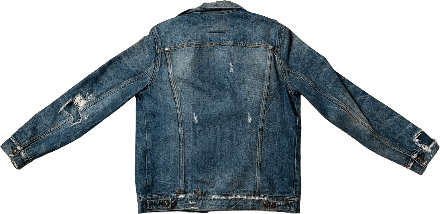 R13 R13 Distressed Denim Trucker Jacket Size US M / EU 48-50 / 2 - 2 Thumbnail