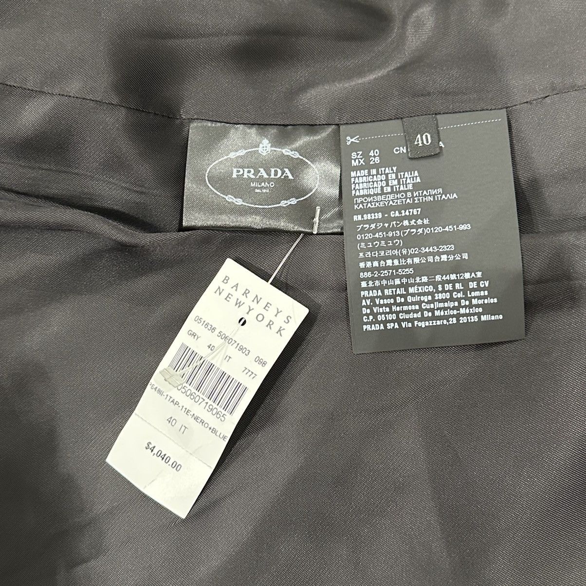 Prada NWT PRADA BLACK BLUE WHITE LONG JACQUARD COAT SIZE 4O IT Size US XXS / EU 40 - 8 Thumbnail